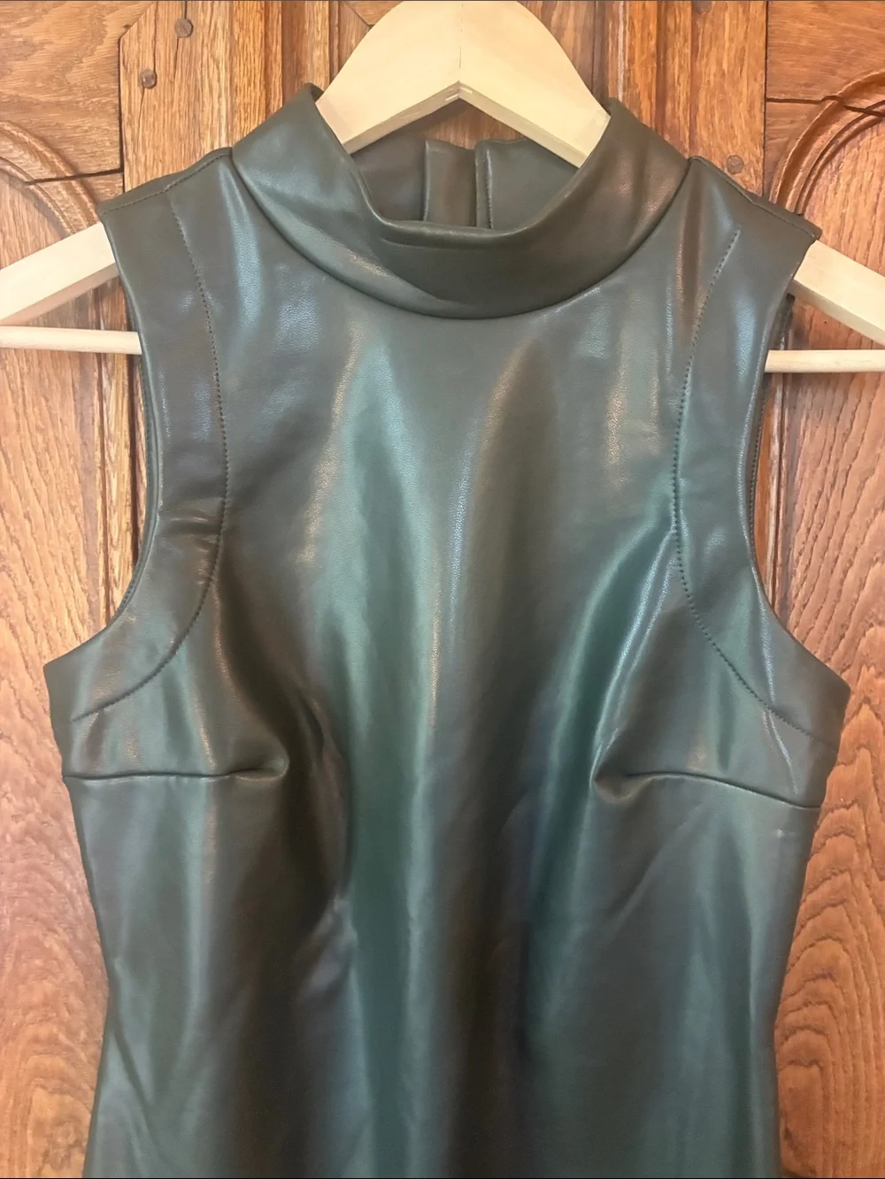 RD Style Sleeveless Faux Leather Mini Dress